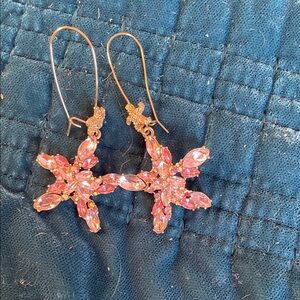 Elegant Pink Floral Earrings